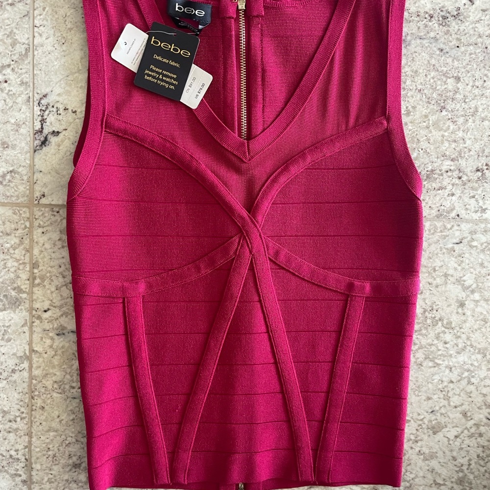 BEBE Red Sexy Bodycon Bandage Corset Top XS